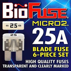 MICRO2 6 Piece 25A Blade Fuse Pack (Automotive and Non-Automotive Use): 6 (25A) Blade Type Replacement Fuses