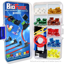 Load image into Gallery viewer, BioFuse Micro2 70 Piece Automotive Fuse Assortment and Holders Pack (3 Add-a-Circuit Fuse Tap Adapters (12 AWG), 70 Blade Fuses + Fuse Puller) 5A 7.5A 10A 15A 20A 25A 30A