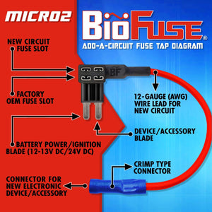 Micro2 30 Piece Add-a-Circuit Fuse Tap Holder and Fuses Bundle (Automotive and Non-Automotive Use): 15 Tap Adapters (12 AWG), 15 Fuses (15A) + Fuse Puller