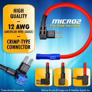 Micro2 30 Piece Add-a-Circuit Fuse Tap Holder and Fuses Bundle (Automotive and Non-Automotive Use): 15 Tap Adapters (12 AWG), 15 Fuses (15A) + Fuse Puller