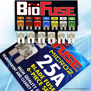 MICRO2 6 Piece 25A Blade Fuse Pack (Automotive and Non-Automotive Use): 6 (25A) Blade Type Replacement Fuses