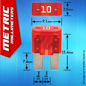 MICRO2 6 Piece 10A Blade Fuse Pack (Automotive and Non-Automotive Use): 6 (10A) Blade Type Replacement Fuses