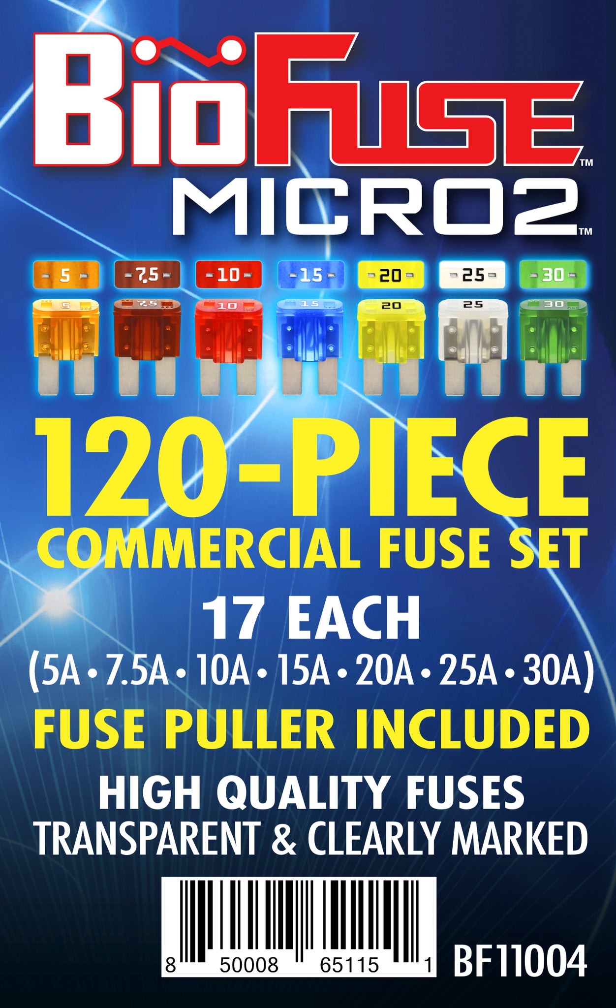 Micro2 120 Piece Commercial Fuse Assortment (Automotive and Non